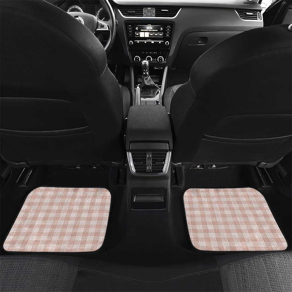 Beige Palaka Hawaiian And Japanese Car Mats Maneki Neko And Sakura Bloom DT05 Set 2pcs - Back Beige - Polynesian Pride