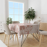Beige Palaka Hawaiian And Japanese Tablecloth Maneki Neko And Sakura Bloom