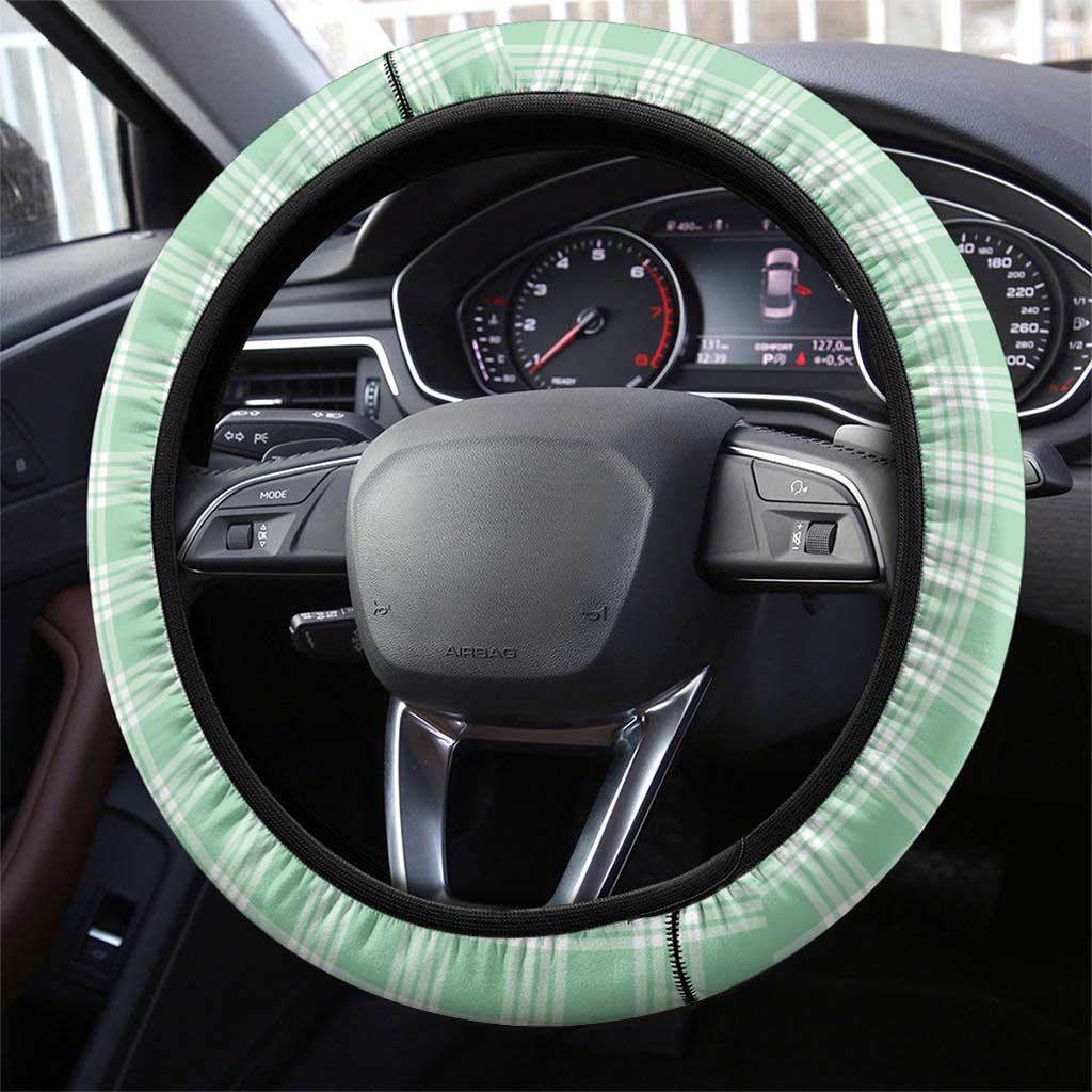 Green Palaka Hawaiian And Japanese Steering Wheel Cover Maneki Neko And Sakura Bloom