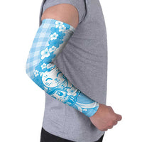 Blue Palaka Hawaiian And Japanese Arm Sleeves Maneki Neko And Sakura Bloom DT05 - Polynesian Pride