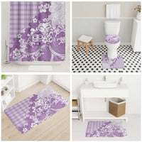 Purple Palaka Hawaiian And Japanese Bathroom Set Maneki Neko And Sakura Bloom DT05 - Polynesian Pride