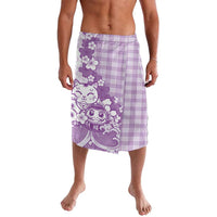 Purple Palaka Hawaiian And Japanese Lavalava Maneki Neko And Sakura Bloom DT05 Purple - Polynesian Pride