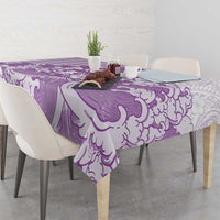 Purple Palaka Hawaiian And Japanese Tablecloth Maneki Neko And Sakura Bloom