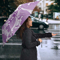 Purple Palaka Hawaiian And Japanese Umbrella Maneki Neko And Sakura Bloom