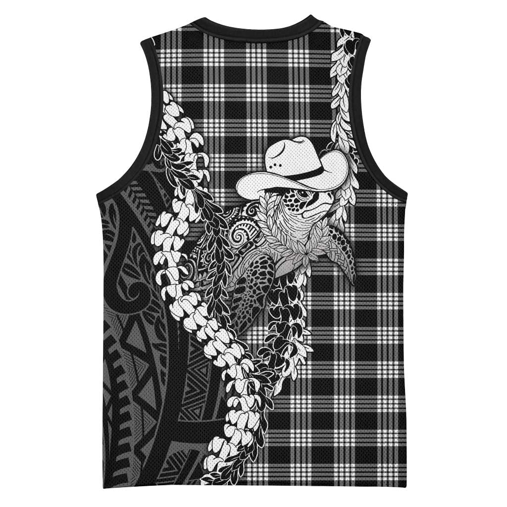 Black Hawaii Palaka Cowboy Turtle Basketball Jersey Hawaiian Paniolo Puakenikeni Maile Lei DT05 - Polynesian Pride
