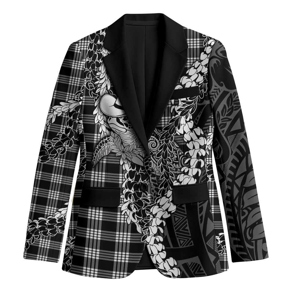 Black Hawaii Palaka Cowboy Turtle Blazer Hawaiian Paniolo Puakenikeni Maile Lei DT05 Unisex Black - Polynesian Pride