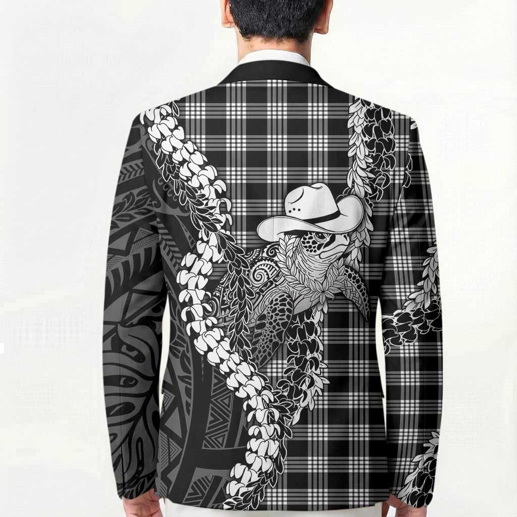 Black Hawaii Palaka Cowboy Turtle Blazer Hawaiian Paniolo Puakenikeni Maile Lei DT05 - Polynesian Pride