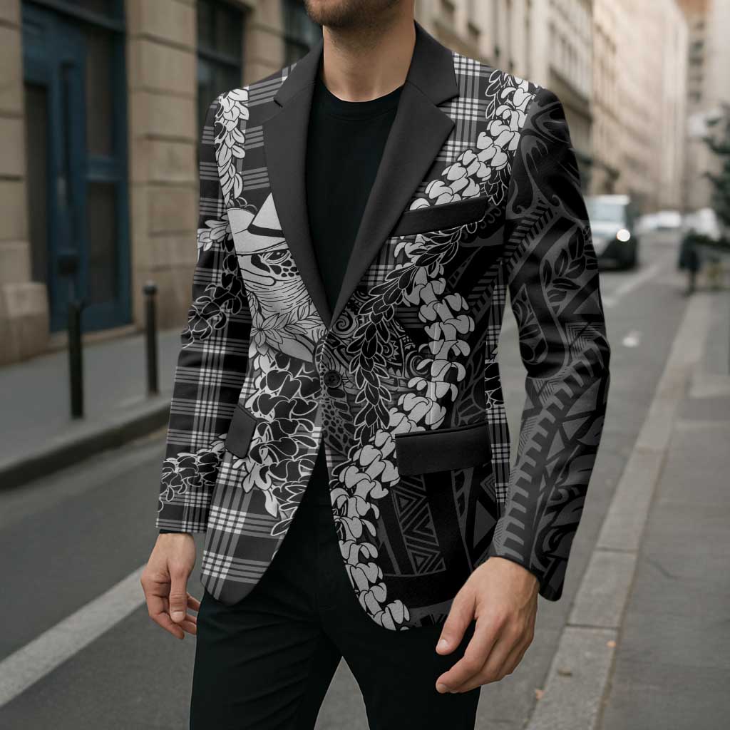 Black Hawaii Palaka Cowboy Turtle Blazer Hawaiian Paniolo Puakenikeni Maile Lei DT05 - Polynesian Pride