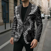 Black Hawaii Palaka Cowboy Turtle Blazer Hawaiian Paniolo Puakenikeni Maile Lei DT05 - Polynesian Pride