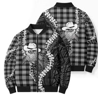 Black Hawaii Palaka Cowboy Turtle Bomber Puffer Jacket Hawaiian Paniolo Puakenikeni Maile Lei DT05 - Polynesian Pride