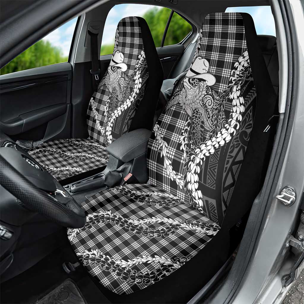 Black Hawaii Palaka Cowboy Turtle Car Seat Cover Hawaiian Paniolo Puakenikeni Maile Lei DT05 - Polynesian Pride