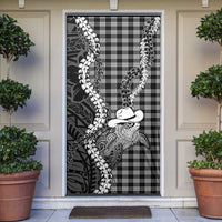 Black Hawaii Palaka Cowboy Turtle Door Cover Hawaiian Paniolo Puakenikeni Maile Lei DT05 Black - Polynesian Pride