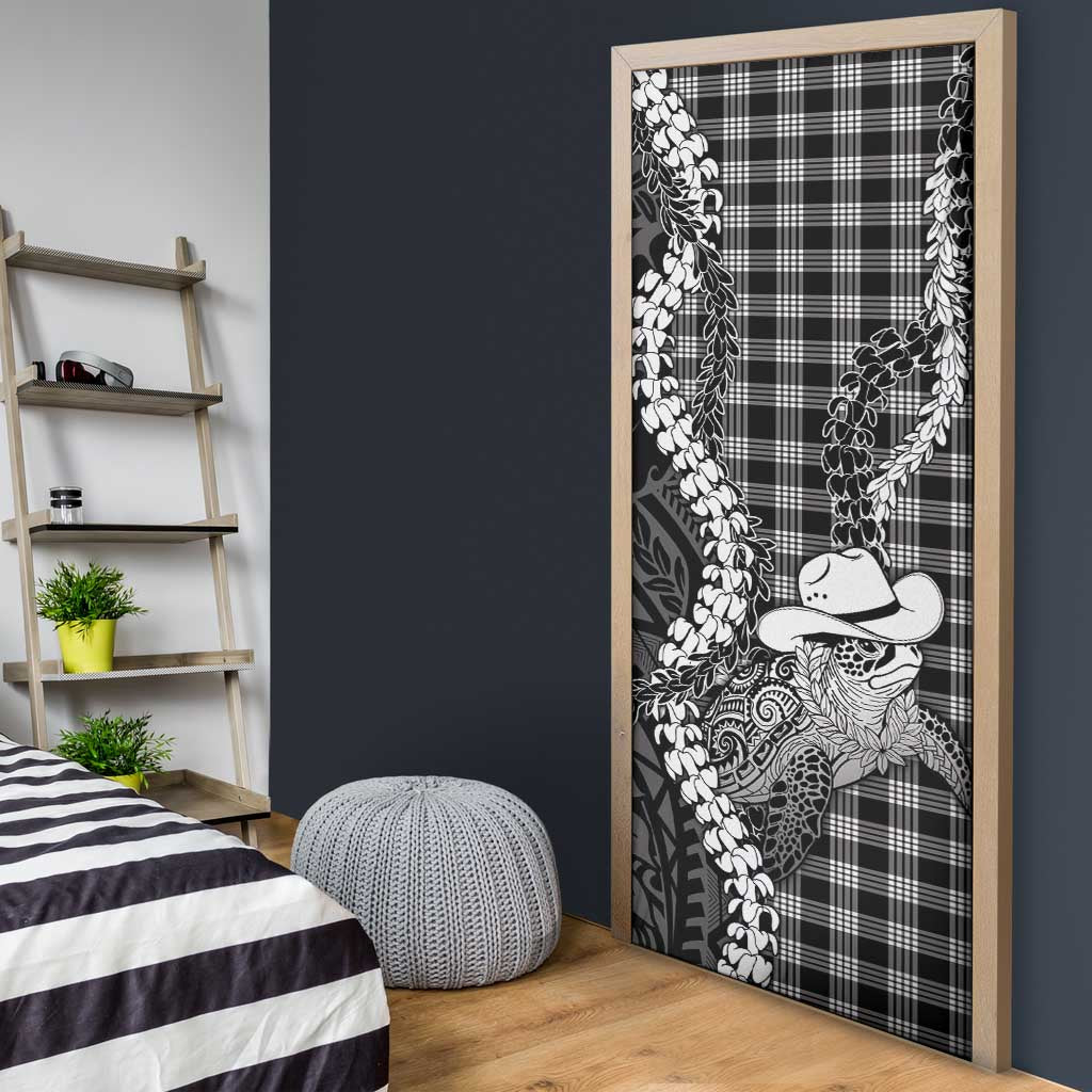 Black Hawaii Palaka Cowboy Turtle Door Cover Hawaiian Paniolo Puakenikeni Maile Lei DT05 - Polynesian Pride