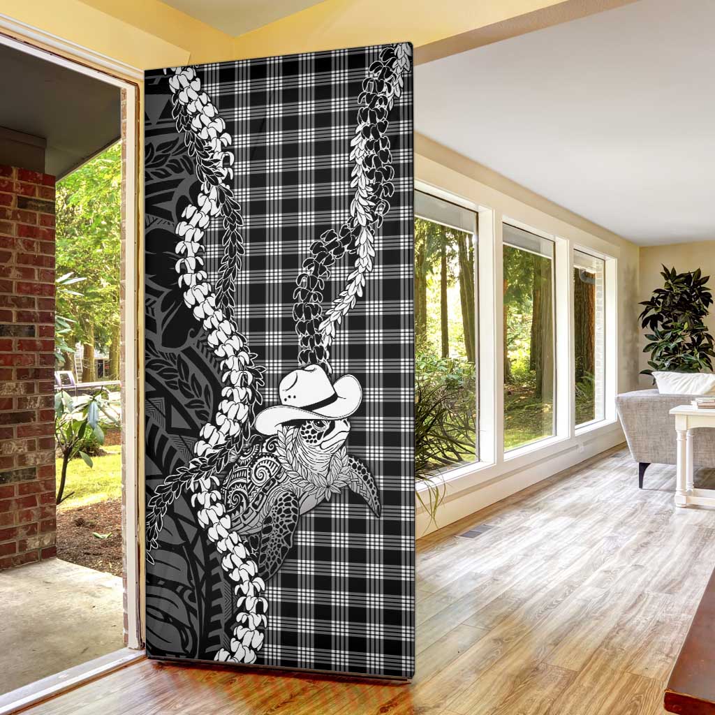 Black Hawaii Palaka Cowboy Turtle Door Cover Hawaiian Paniolo Puakenikeni Maile Lei DT05 - Polynesian Pride