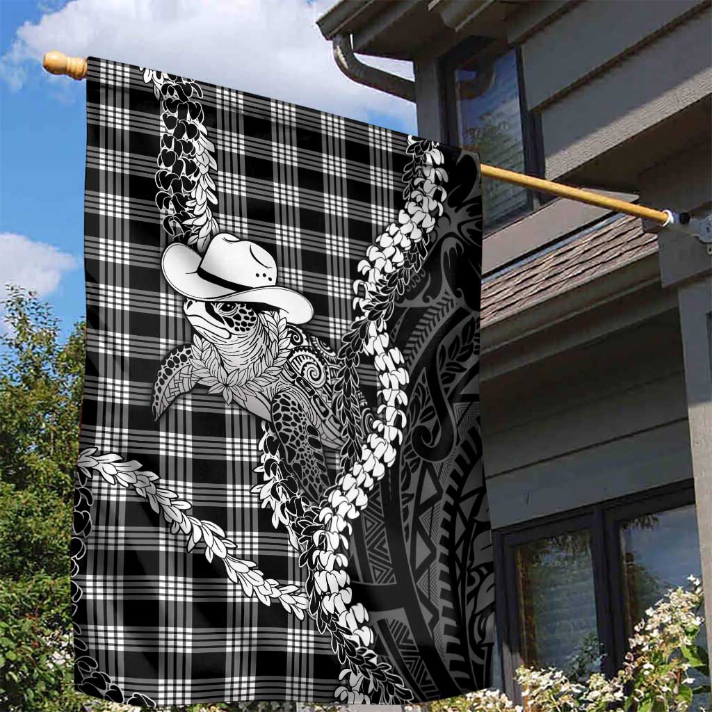 Black Hawaii Palaka Cowboy Turtle Garden Flag Hawaiian Paniolo Puakenikeni Maile Lei