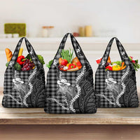 Black Hawaii Palaka Cowboy Turtle Grocery Bag Hawaiian Paniolo Puakenikeni Maile Lei
