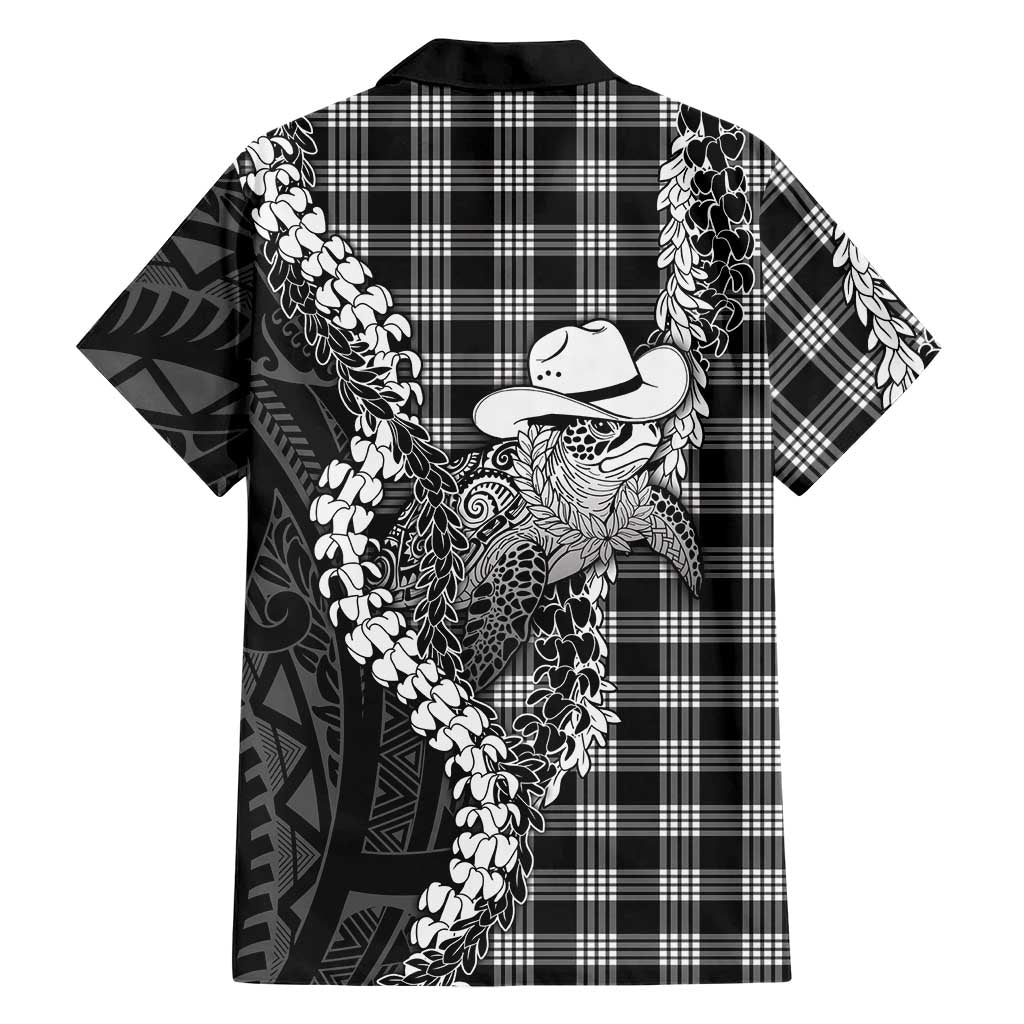 Black Hawaii Palaka Cowboy Turtle Hawaiian Shirt Hawaiian Paniolo Puakenikeni Maile Lei DT05 - Polynesian Pride