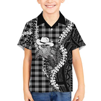 Black Hawaii Palaka Cowboy Turtle Hawaiian Shirt Hawaiian Paniolo Puakenikeni Maile Lei DT05 - Polynesian Pride