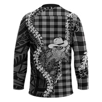 Black Hawaii Palaka Cowboy Turtle Hockey Jersey Hawaiian Paniolo Puakenikeni Maile Lei