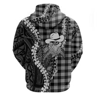 Black Hawaii Palaka Cowboy Turtle Hoodie Hawaiian Paniolo Puakenikeni Maile Lei DT05 - Polynesian Pride