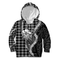 Black Hawaii Palaka Cowboy Turtle Kid Hoodie Hawaiian Paniolo Puakenikeni Maile Lei DT05 Hoodie Black - Polynesian Pride
