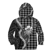 Black Hawaii Palaka Cowboy Turtle Kid Hoodie Hawaiian Paniolo Puakenikeni Maile Lei DT05 - Polynesian Pride