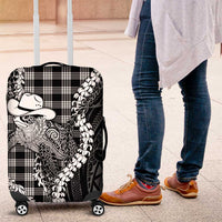 Black Hawaii Palaka Cowboy Turtle Luggage Cover Hawaiian Paniolo Puakenikeni Maile Lei DT05 Black - Polynesian Pride