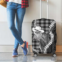 Black Hawaii Palaka Cowboy Turtle Luggage Cover Hawaiian Paniolo Puakenikeni Maile Lei DT05 - Polynesian Pride