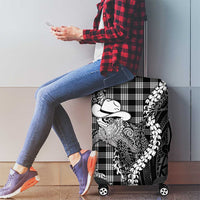 Black Hawaii Palaka Cowboy Turtle Luggage Cover Hawaiian Paniolo Puakenikeni Maile Lei DT05 - Polynesian Pride