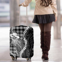 Black Hawaii Palaka Cowboy Turtle Luggage Cover Hawaiian Paniolo Puakenikeni Maile Lei DT05 - Polynesian Pride