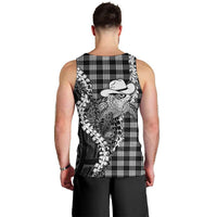 Black Hawaii Palaka Cowboy Turtle Men Tank Top Hawaiian Paniolo Puakenikeni Maile Lei