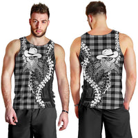 Black Hawaii Palaka Cowboy Turtle Men Tank Top Hawaiian Paniolo Puakenikeni Maile Lei