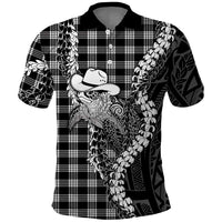 Black Hawaii Palaka Cowboy Turtle Polo Shirt Hawaiian Paniolo Puakenikeni Maile Lei DT05 Black - Polynesian Pride