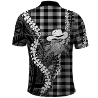Black Hawaii Palaka Cowboy Turtle Polo Shirt Hawaiian Paniolo Puakenikeni Maile Lei DT05 - Polynesian Pride