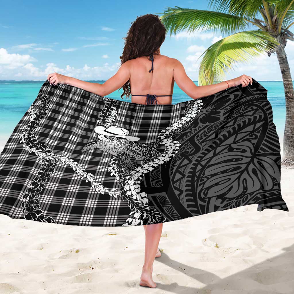 Black Hawaii Palaka Cowboy Turtle Sarong Hawaiian Paniolo Puakenikeni Maile Lei