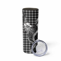 Black Hawaii Palaka Cowboy Turtle Skinny Tumbler Hawaiian Paniolo Puakenikeni Maile Lei DT05 - Polynesian Pride