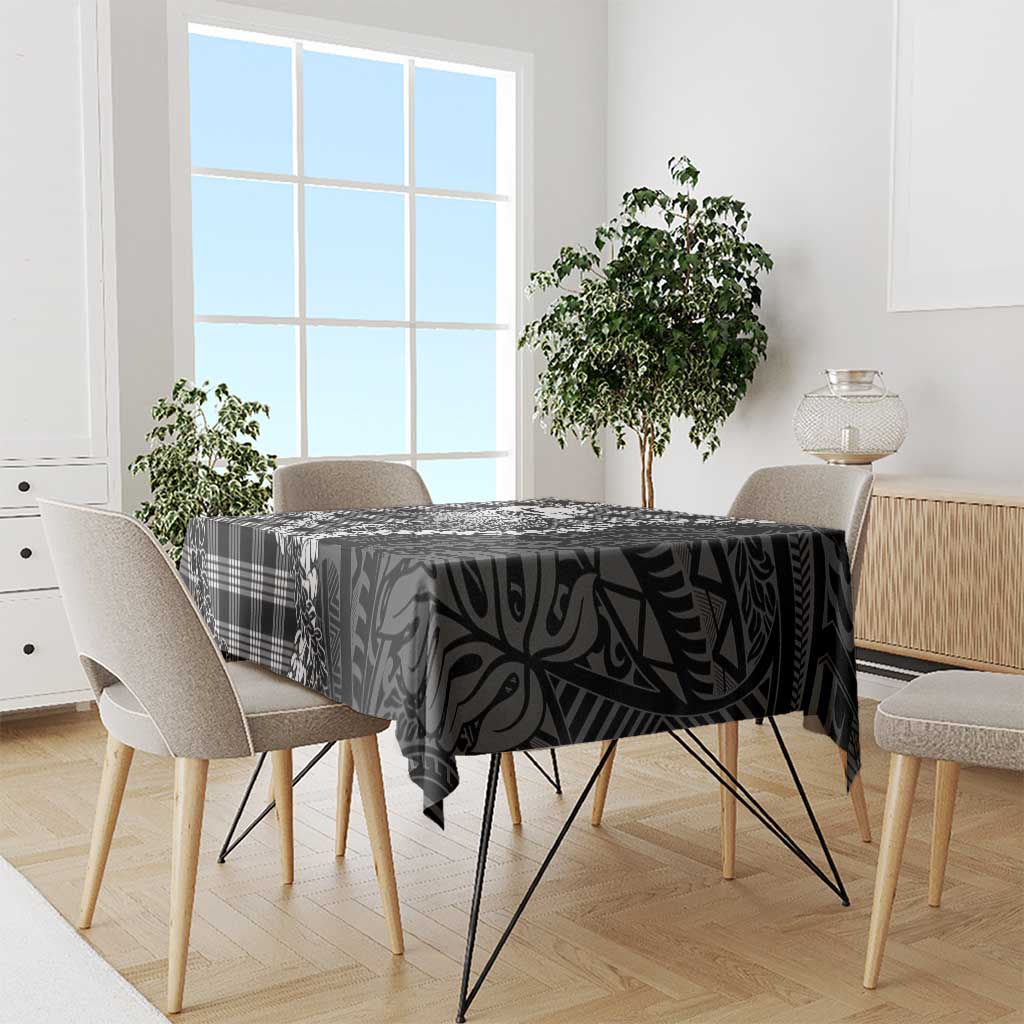 Black Hawaii Palaka Cowboy Turtle Tablecloth Hawaiian Paniolo Puakenikeni Maile Lei