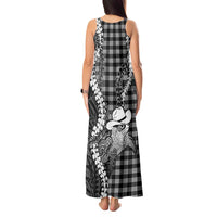 Black Hawaii Palaka Cowboy Turtle Tank Maxi Dress Hawaiian Paniolo Puakenikeni Maile Lei DT05 - Polynesian Pride