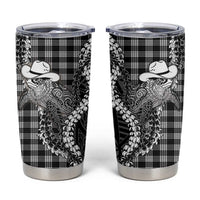 Black Hawaii Palaka Cowboy Turtle Tumbler Cup Hawaiian Paniolo Puakenikeni Maile Lei DT05 Black - Polynesian Pride