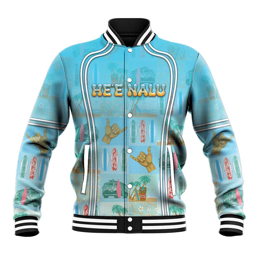 Custom Hawaii Surfing Baseball Jacket He'e Nalu
