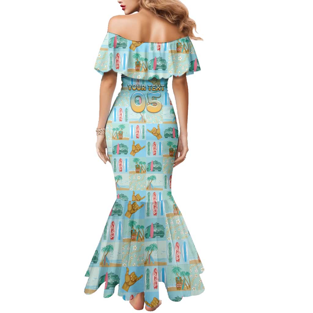 Custom Hawaii Surfing Family Matching Mermaid Dress and Hawaiian Shirt He'e Nalu DT05 - Polynesian Pride
