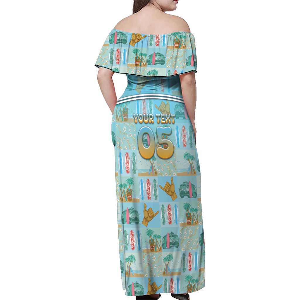 Custom Hawaii Surfing Family Matching Off Shoulder Maxi Dress and Hawaiian Shirt He'e Nalu DT05 - Polynesian Pride