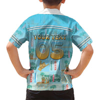 Custom Hawaii Surfing Family Matching Off Shoulder Short Dress and Hawaiian Shirt He'e Nalu DT05 - Polynesian Pride