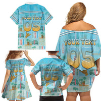 Custom Hawaii Surfing Family Matching Off Shoulder Short Dress and Hawaiian Shirt He'e Nalu DT05 - Polynesian Pride
