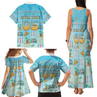 Custom Hawaii Surfing Family Matching Tank Maxi Dress and Hawaiian Shirt He'e Nalu DT05 - Polynesian Pride