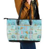 Hawaii Surfing Leather Tote Bag He'e Nalu