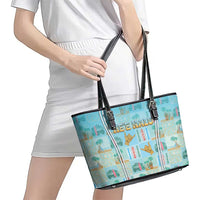 Hawaii Surfing Leather Tote Bag He'e Nalu