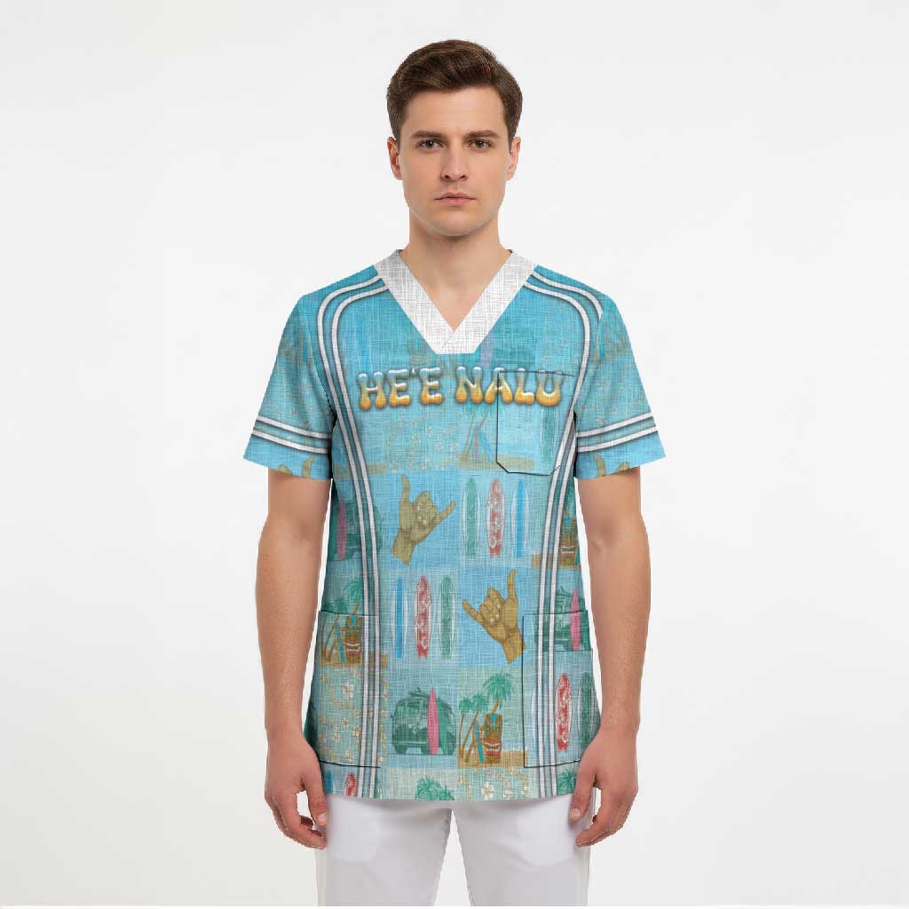Custom Hawaii Surfing Scrub Top He'e Nalu DT05 - Polynesian Pride