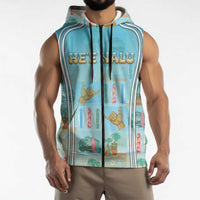 Custom Hawaii Surfing Sleeveless Zip Hoodie He'e Nalu DT05 - Polynesian Pride