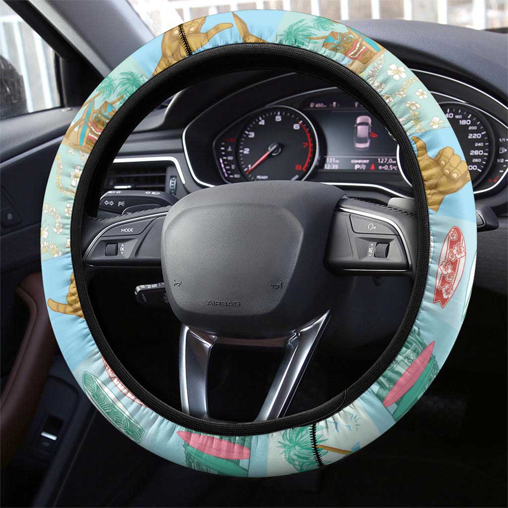 Hawaii Surfing Steering Wheel Cover He'e Nalu